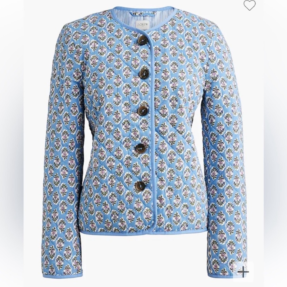 J. Crew womens quilted floral jacket